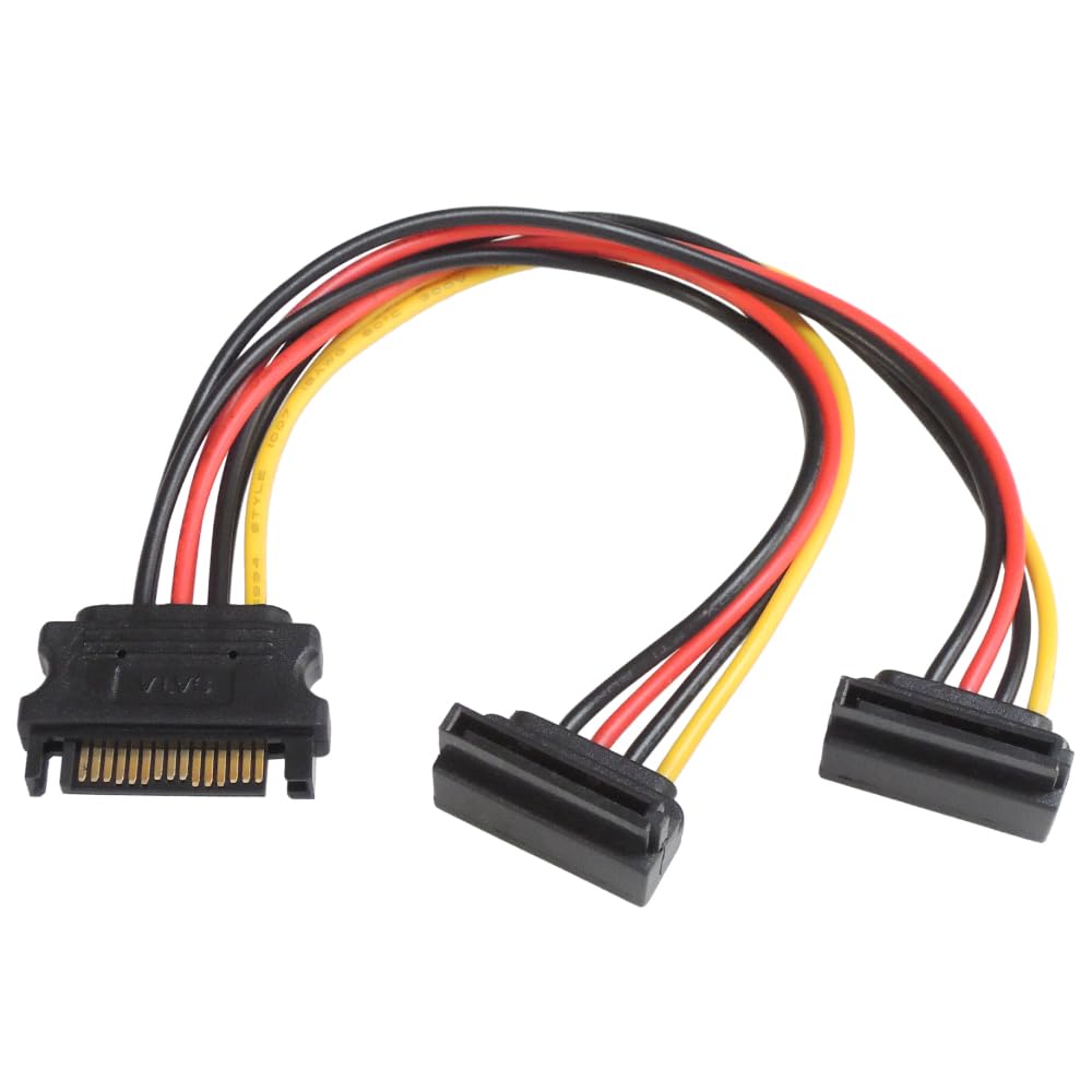 Amazon.co.jp: KAUMO SATA電源ケーブル 2分岐 SATA電源(メス L字型)×2